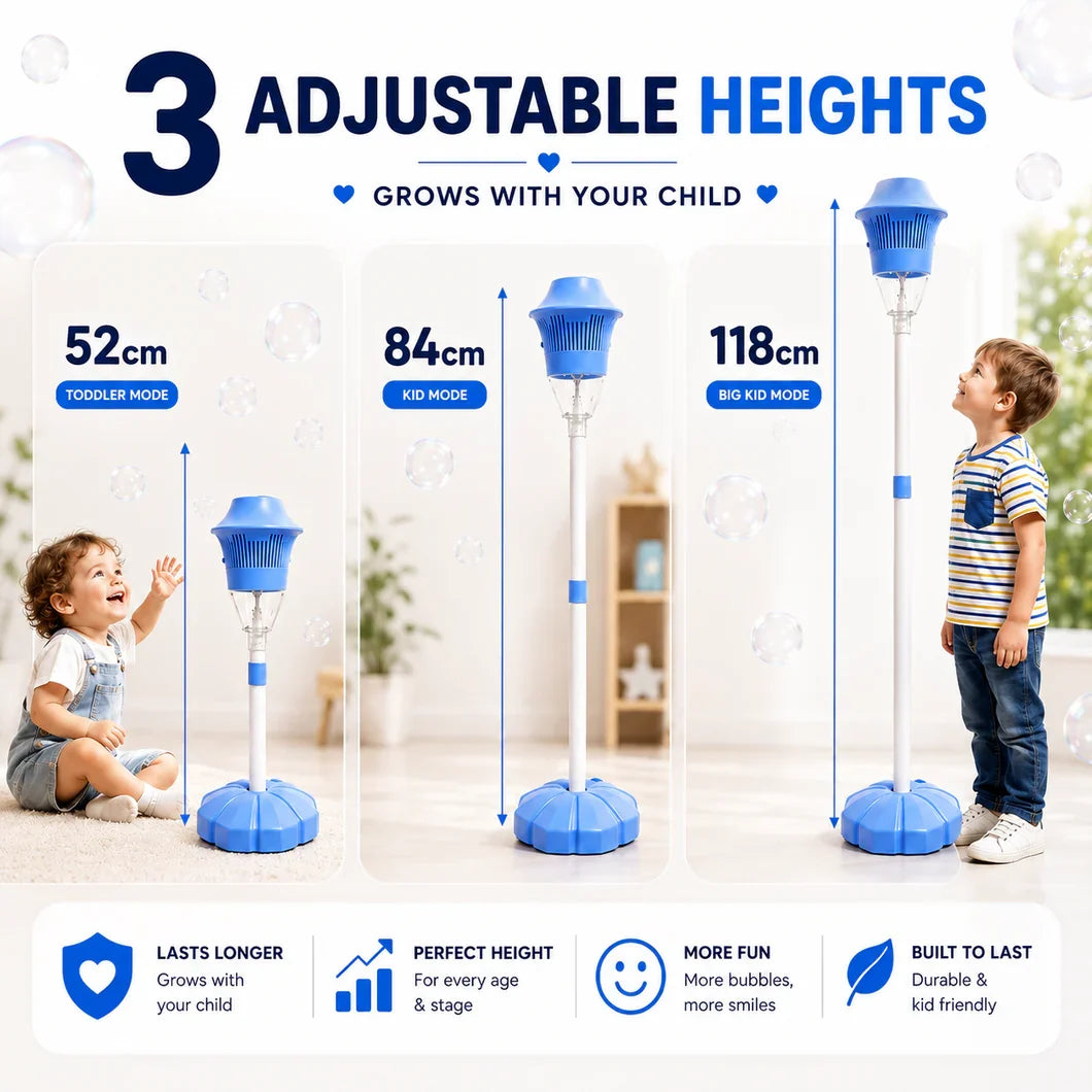 3 adjustable heights - 52cm, 84cm, 118cm