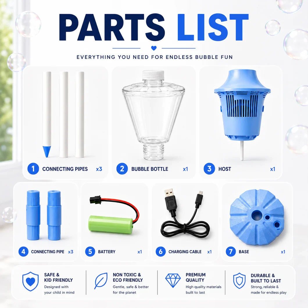 Parts list - everything you need for endless bubble fun